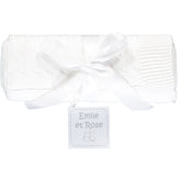 Glacier White Cable Knit Blanket